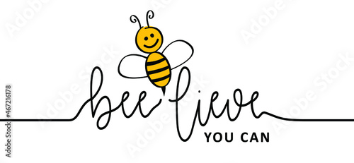 Slogan believe you can or believe in yourself.  Relaxing and chill, motivation inspiration quote. Trust yourself, self confidence concept. Vector pictogran, icon or symbol