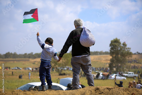 Pictures from the demonstrations on the Gaza border, demanding the lifting of the Israeli siege on the Gaza Strip photo