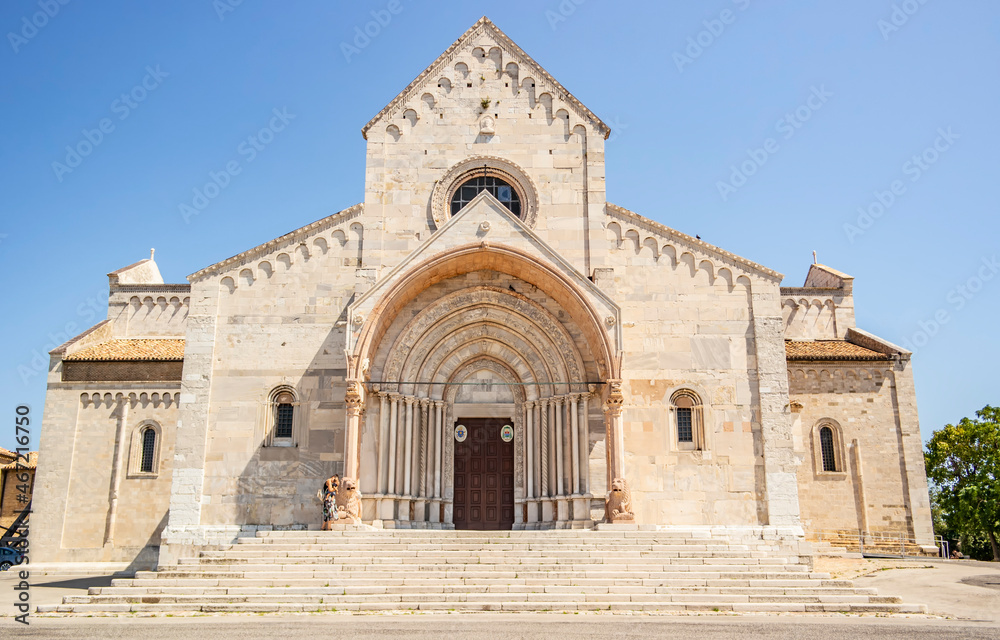 View on the cathedral of San Ciriaco in Ancona, Marche - Italy
