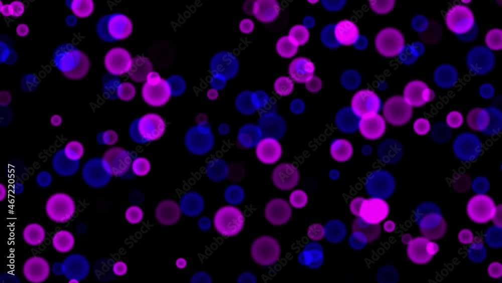 Animated abstract background. Floating bokhe lights. Blured purple and blue circles and dots. Animated abstract background. Floating bokhe lights. Blured purple and blue circles and dots.