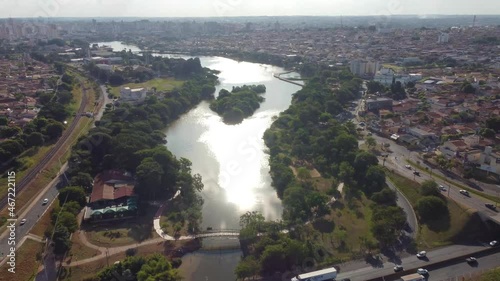 Drone view lake (Represa de Rio Preto)