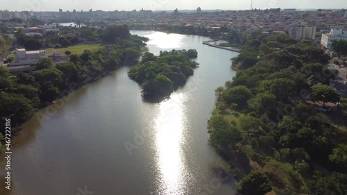 Drone view lake (Represa de Rio Preto)