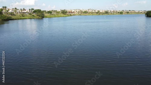 Drone view lake (Represa de Rio Preto)