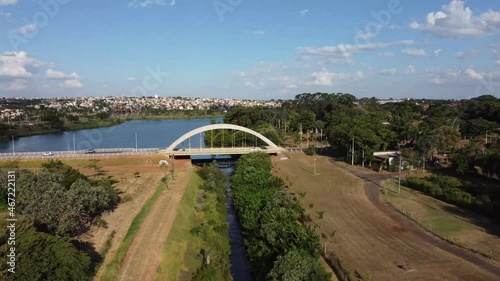 Drone view lake (Represa de Rio Preto)