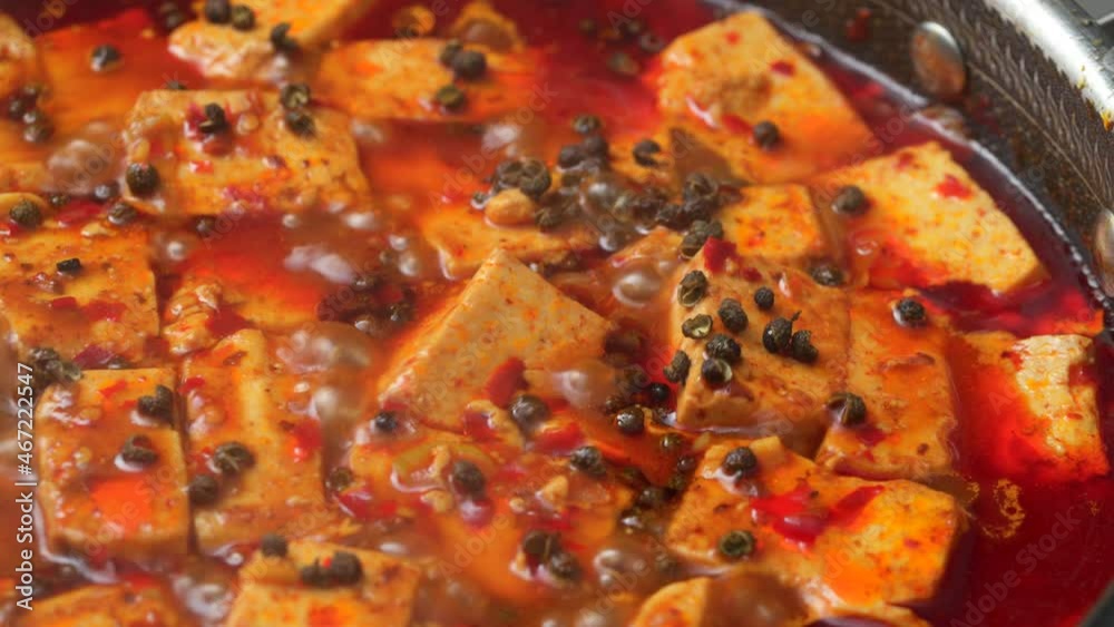 Mapo Tofu, a traditional famous dish in Sichuan, China Mapo Tofu, a traditional famous dish in Sichuan, China