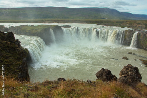 Waterfall Godafoss on the river Skjalfandafljot in Iceland  Europe 