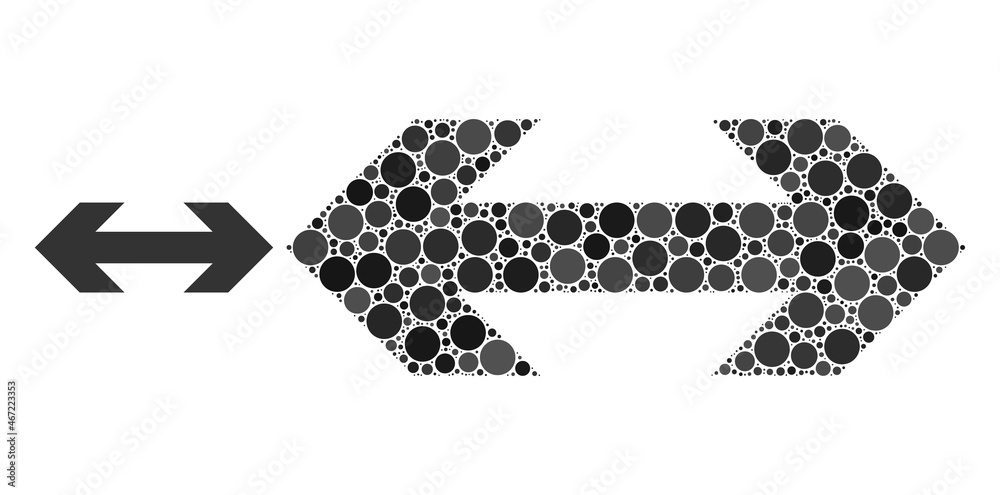 Exchange arrow vector collage of dots in various sizes and color tones ...