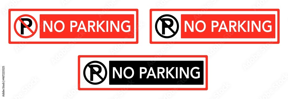 No parking sign.No parking rectangle signage on white background.Traffic signs and symbols.Vector illustration No parking sign.No parking rectangle signage on white background.Traffic signs and symbols.Vector illustration