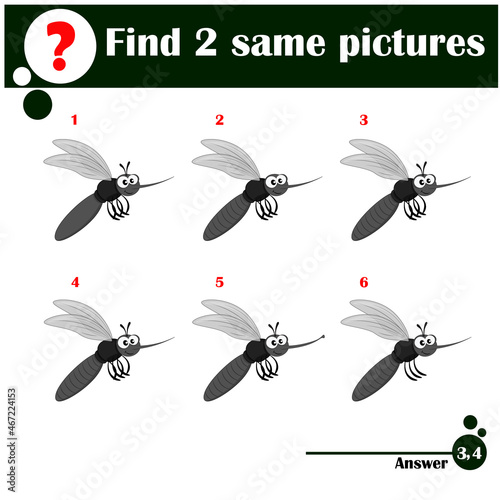 Kids educational games collection. Cute mosquito