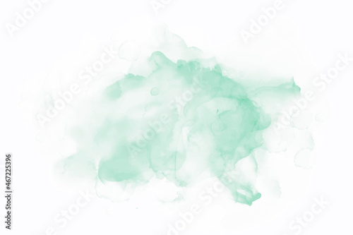Mint watercolor brush paint vector stylized striped card. Aquarelle abstract hand drawn paper texture liquid green colour background
