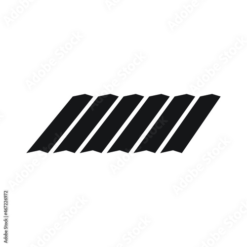 Black icon isolated on white background roof material.