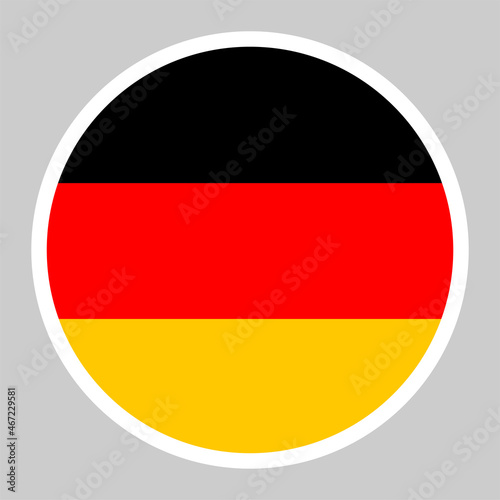 Flag of Germany vector illustration. Round Flat Icon.