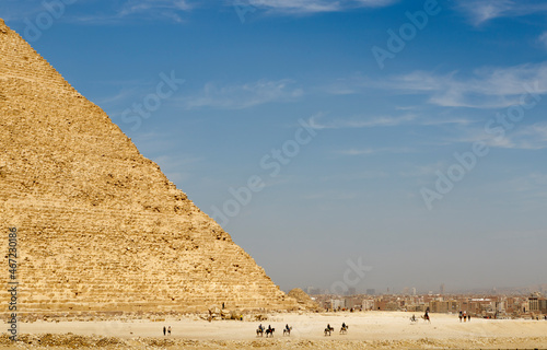 Valley of the pyramids of Giza in Egypt
