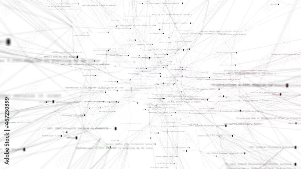 Many black cursors move continuously from left to right, typing the text of a voluminous abstract computer program on a white background.