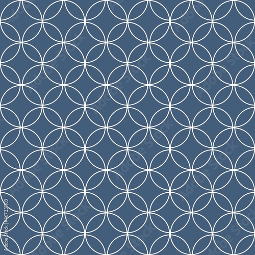 White and Blue circle pattern line  seamless background. The seamless geometric pattern of circles. Wrapping paper.