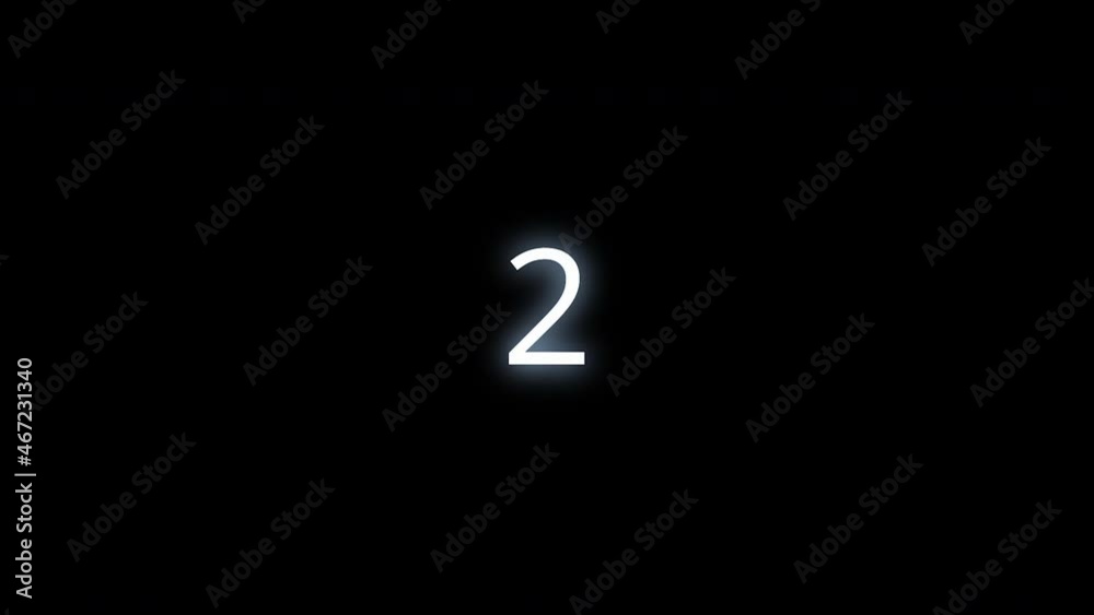 Transition of the number two, 2, white on a black background. Animation in 4k Transition of the number two, 2, white on a black background. Animation in 4k