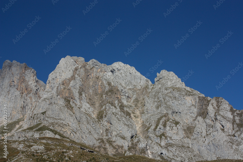 Caracteristic rock ridge at Cares Natural Park in the north of Spain