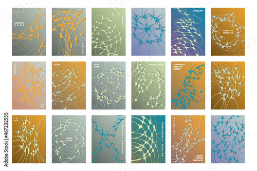 Biomedical brochure cover templates vector set.