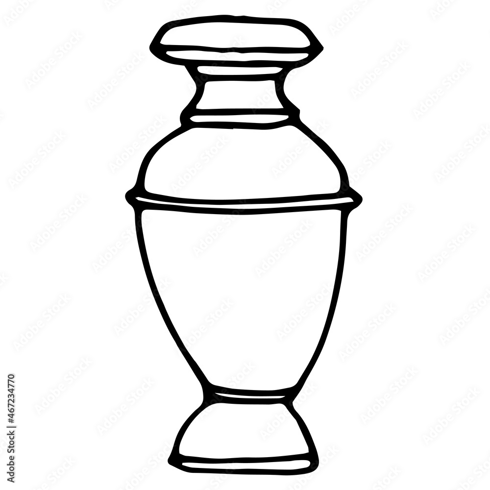 Vector vase. hand-drawn home interior element empty vase, side view for doodle-style flowers isolated outline of black on white for a design template. Vector vase. hand-drawn home interior element empty vase, side view for doodle-style flowers isolated outline of black on white for a design template.
