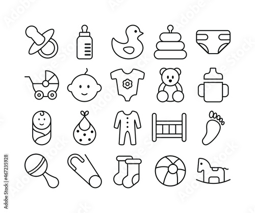 baby and children themed simple line icon