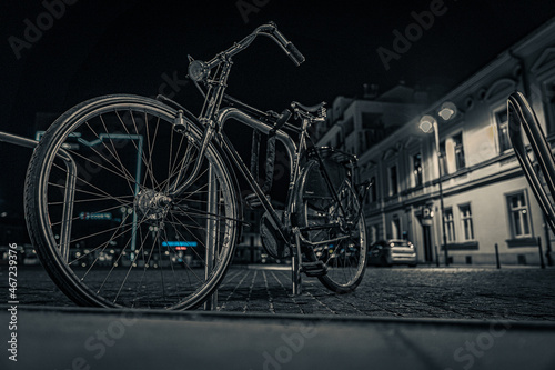 bicycle on the street at night
