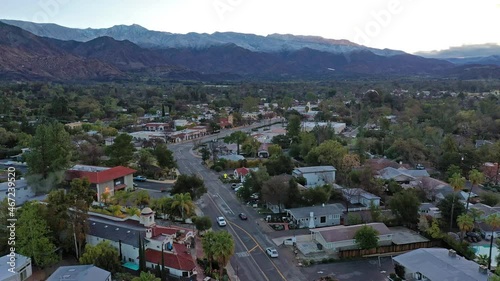 2021 - Excellent aerial shot of Ojai Avenue in Ojai, California. photo