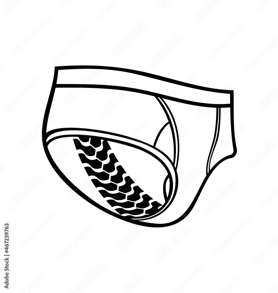 cartoon underpants with skidmark funny Stock Vector