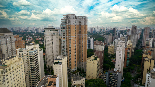 Beautiful residential buildings. Most expensive buildings in São Paulo, Brazil. In the neighborhood of Moema and Vila Nova Conceição