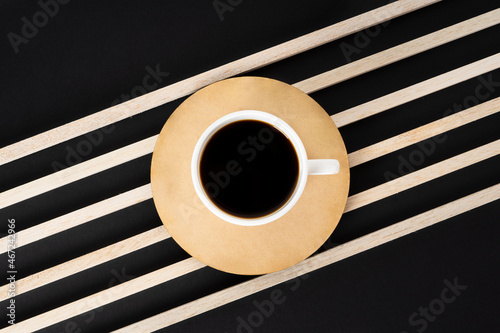 Cup of Coffee top view minimalistic design