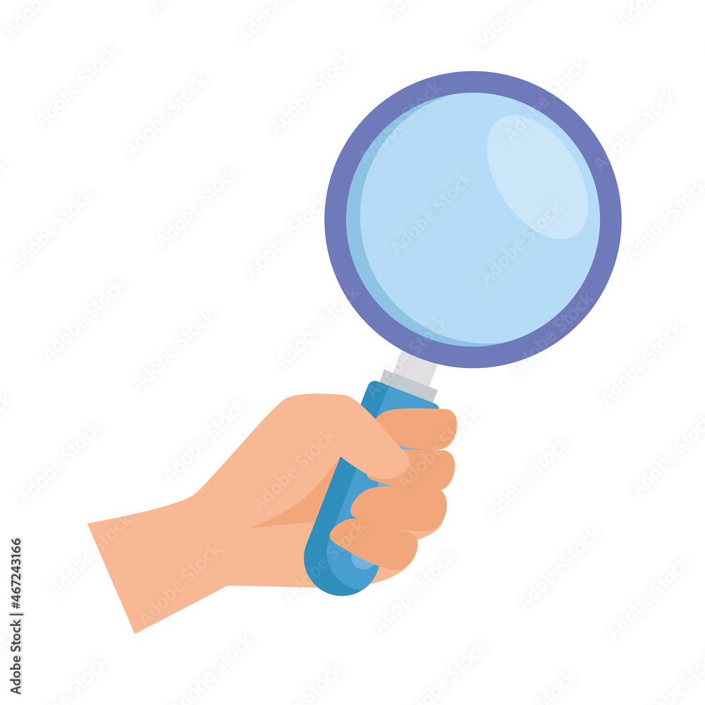 hand with magnifying glass hand with magnifying glass