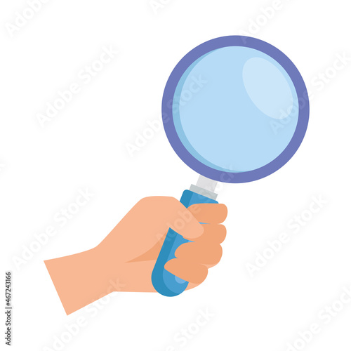 hand with magnifying glass
