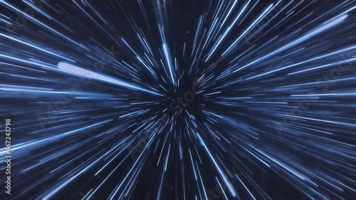 Classical light speed space warp jump effect. photo