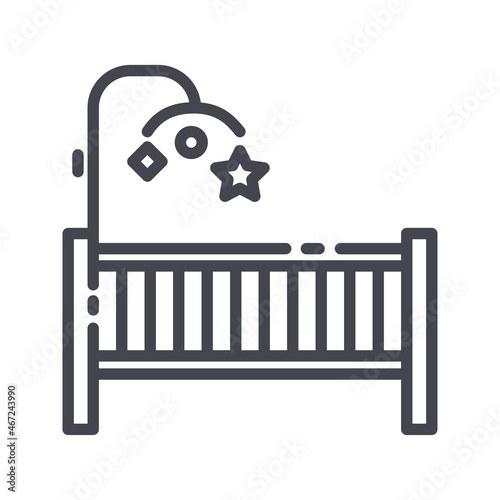 Baby cot line icon isolated on transparent background © Alisa