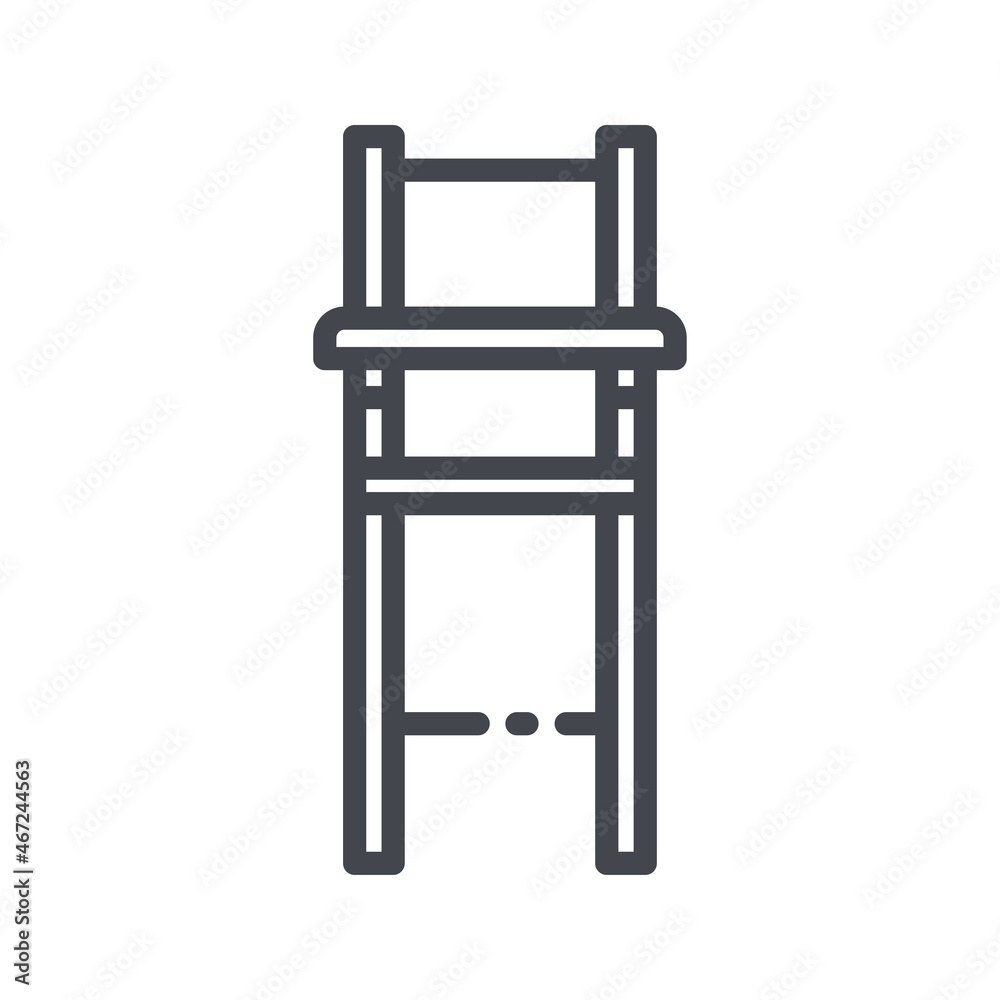 Baby highchair sign line icon isolated on transparent background Baby highchair sign line icon isolated on transparent background