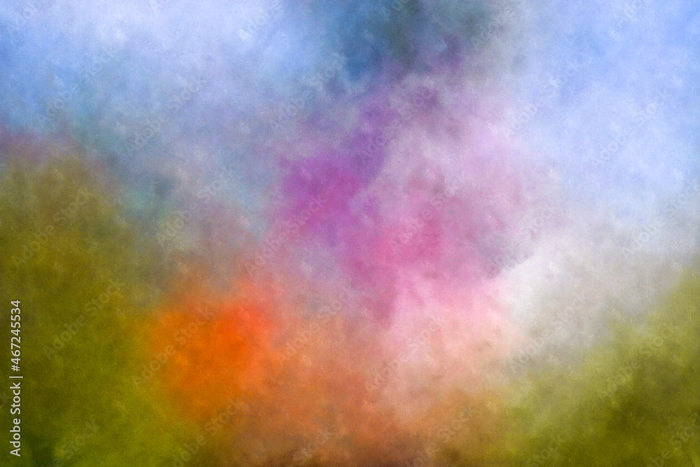 Fototapeta premium Green, yellow, blue orange cloud background