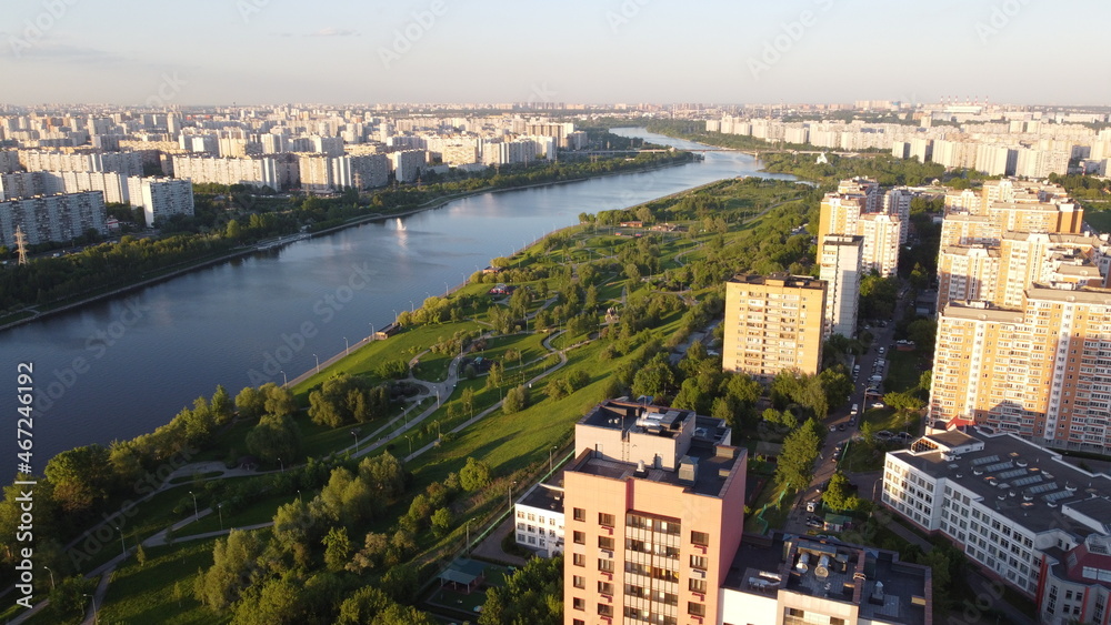 Moscow, Borisovskie prudy from sky (quadocopter view)