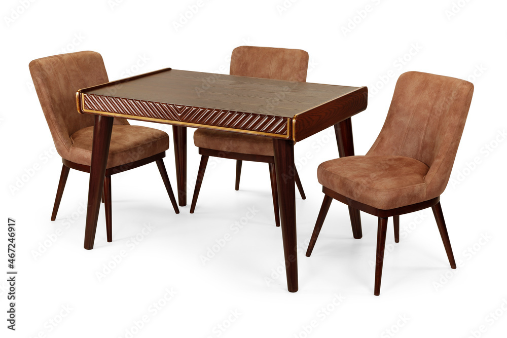modern dining table and chairs isolated on white background modern dining table and chairs isolated on white background