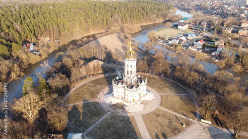 Canvastavla Moscow region, Dubrovitsy church from sky (quadocopter view)