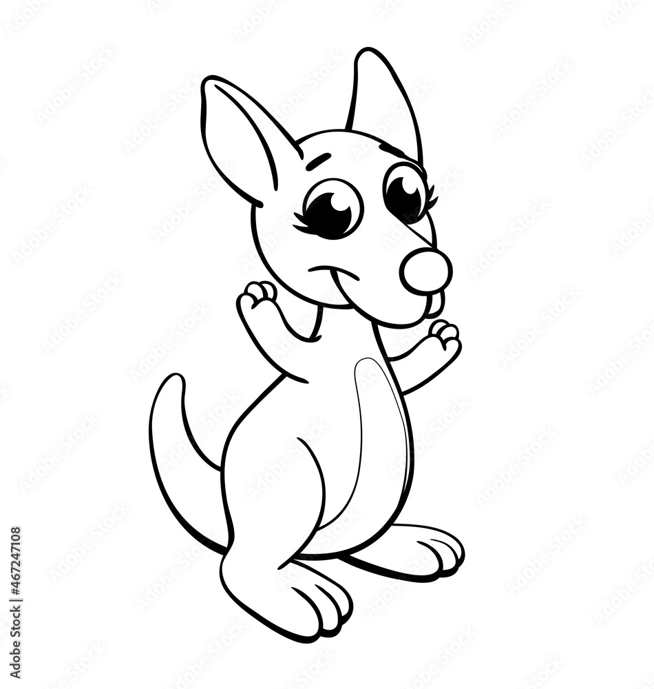 happy kangaroo joey for kids coloring book