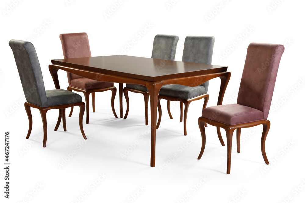 modern dining table and chairs isolated on white background modern dining table and chairs isolated on white background