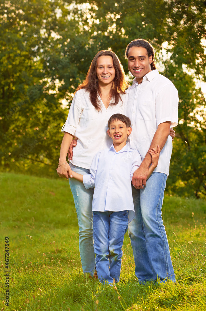 Image of an intarnational family in the park Image of an intarnational family in the park