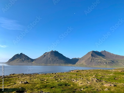 landscape with lake in Iceland