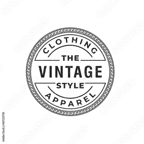 Classic Vintage Retro Label Badge for Clothing Apparel Circle Logo Emblem Design Template Element