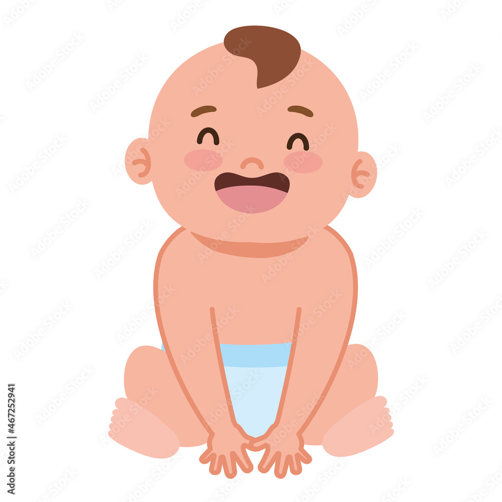 little baby boy seated
