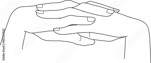 手を組む、考えるイラスト