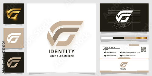 Letter G or GG monogram logo template with business card design