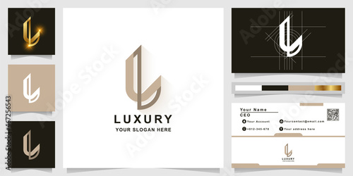 Letter L or LL monogram logo template with business card design