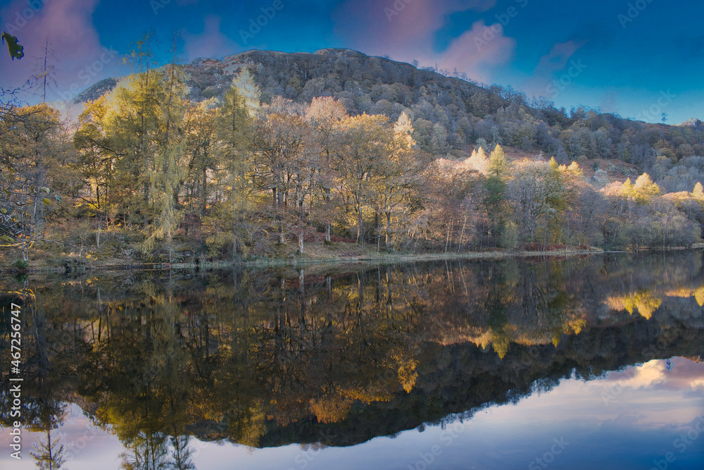 Reflections at Yew Tree Tarn. Lake District , Cumbria 