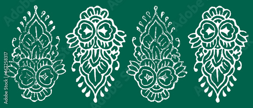 Original Indian Stamp Printing with Paisley motifs