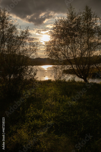 Lanscape lake sunset